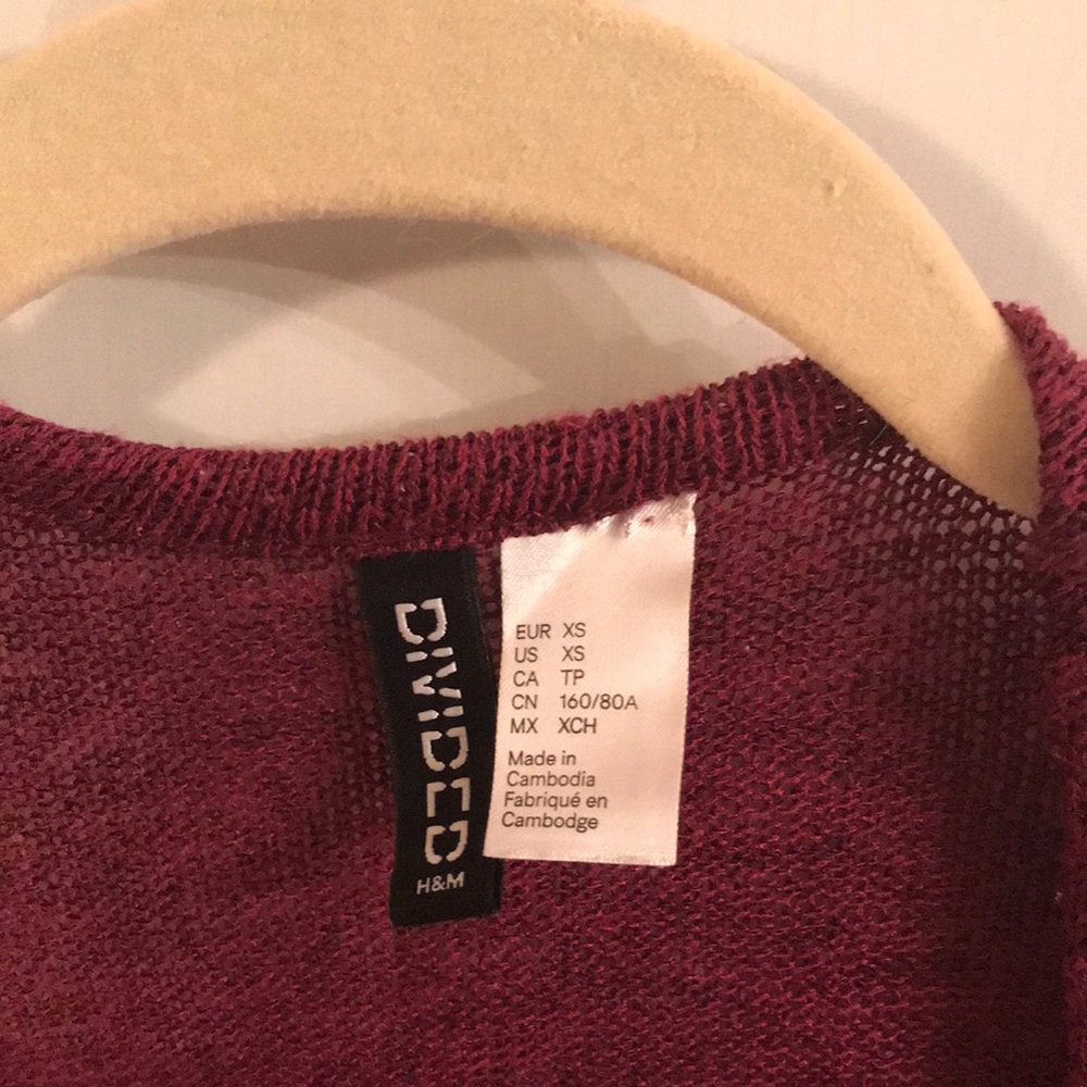 H&M Dark Maroon Loose-fit Cardigan - Picture 9 of 9